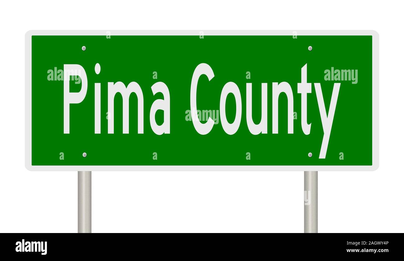 Il rendering di un verde 3d autostrada segno per Pima County Foto Stock