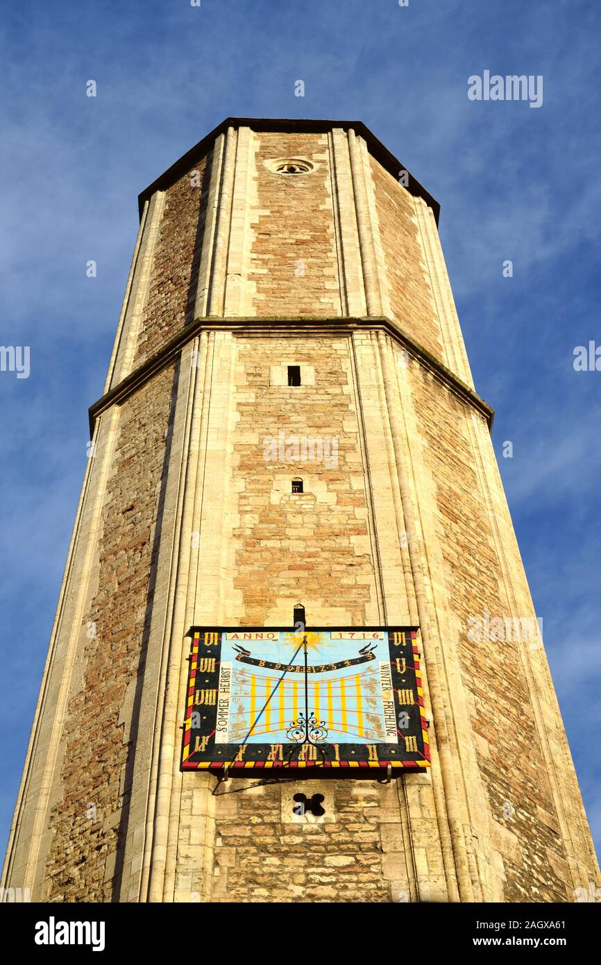 Meridiana storico a Brunswick Cattedrale St. Blasius, Braunschweig, Bassa Sassonia, Germania. Foto Stock