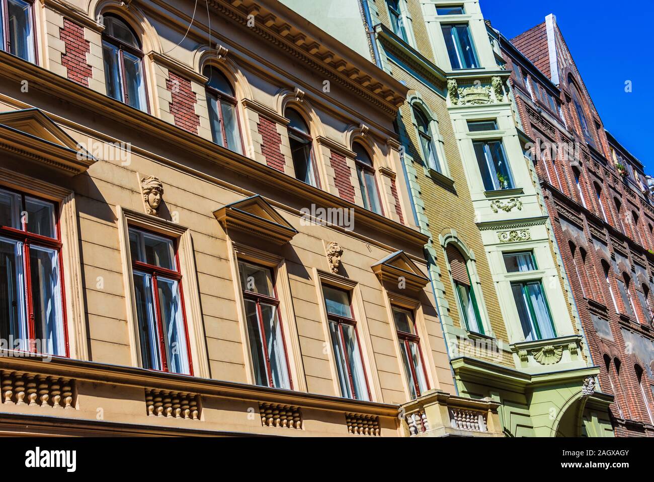 Famosa Vaci Street, la strada principale dello shopping a Budapest, Ungheria Foto Stock