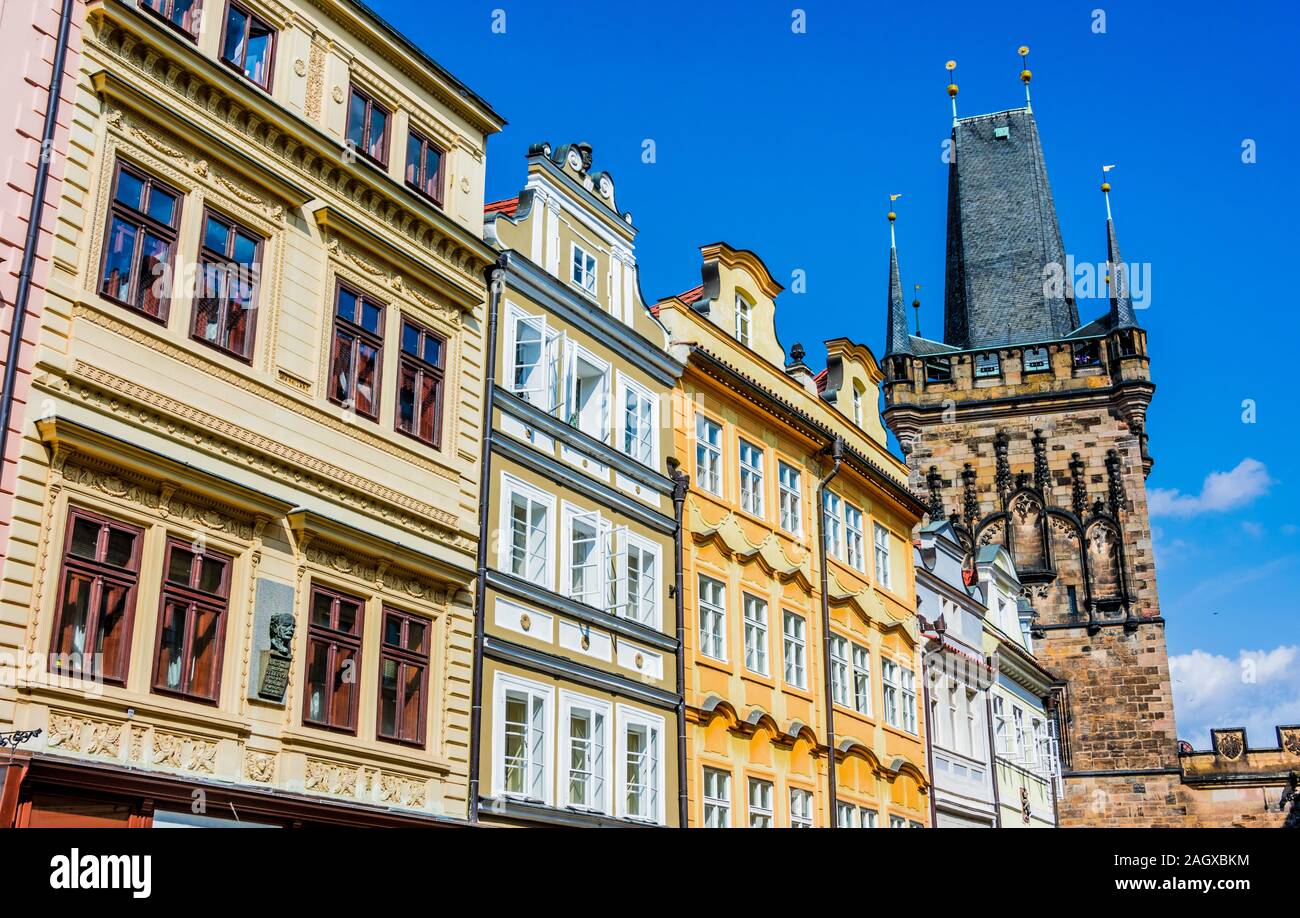 Architettura storica del centro di Praga, Repubblica Ceca. Foto Stock
