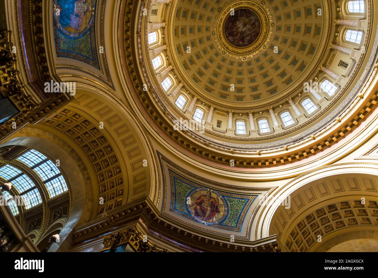 Wisconsin State Capitol, un Beaux-Arts costruzione completata nel 2017, Madison, Wisconsin, STATI UNITI D'AMERICA Foto Stock