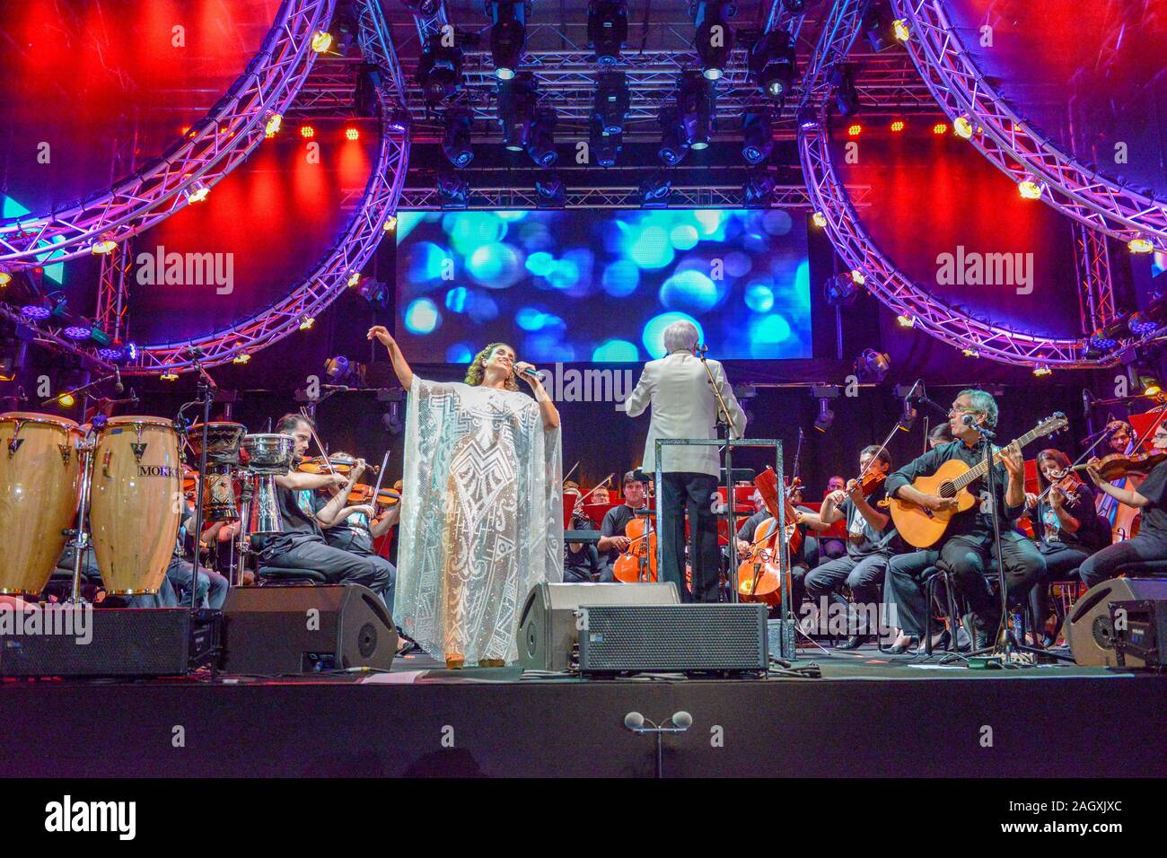 Lugano, Svizzera - 9 Luglio 2016 - cantante Noa presso l'Estival Jazz di Lugano in Svizzera Foto Stock