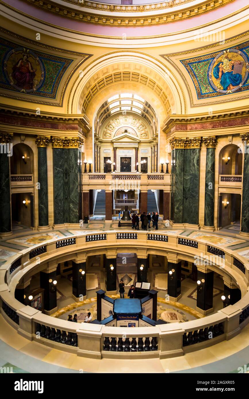 Wisconsin State Capitol, un Beaux-Arts costruzione completata nel 2017, Madison, Wisconsin, STATI UNITI D'AMERICA Foto Stock