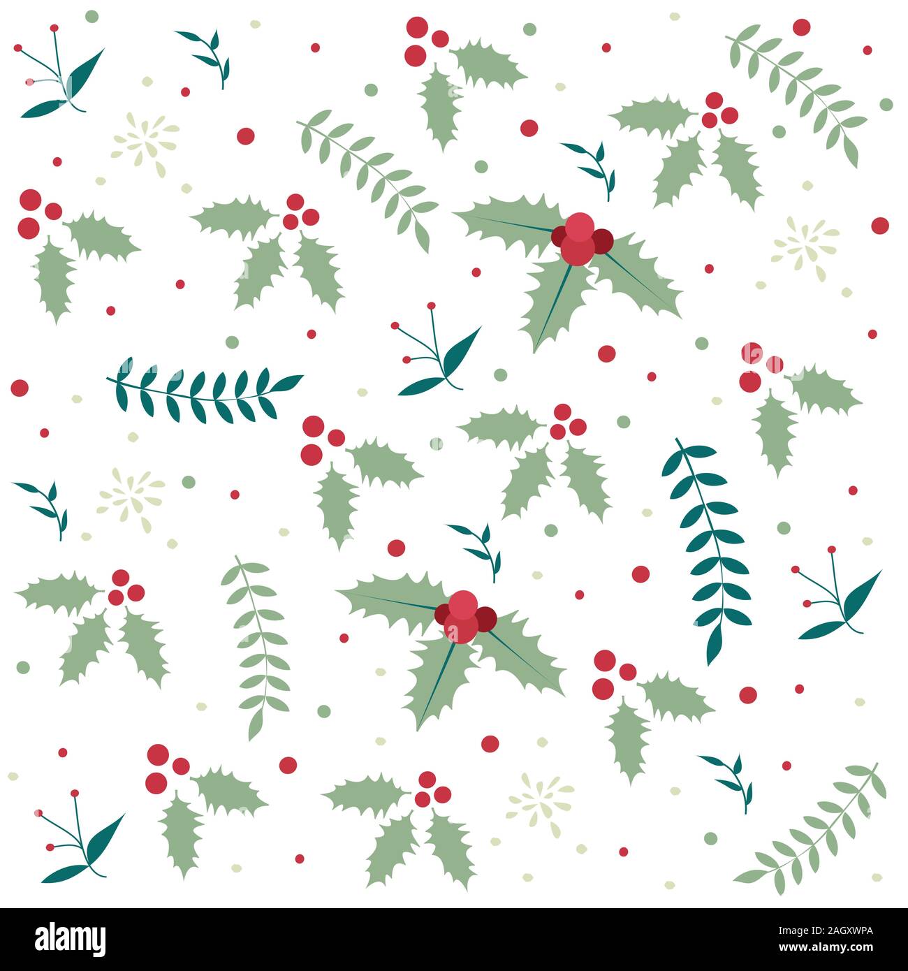 Holly impianto, motivo floreale immagine vettoriale Illustrazione Vettoriale