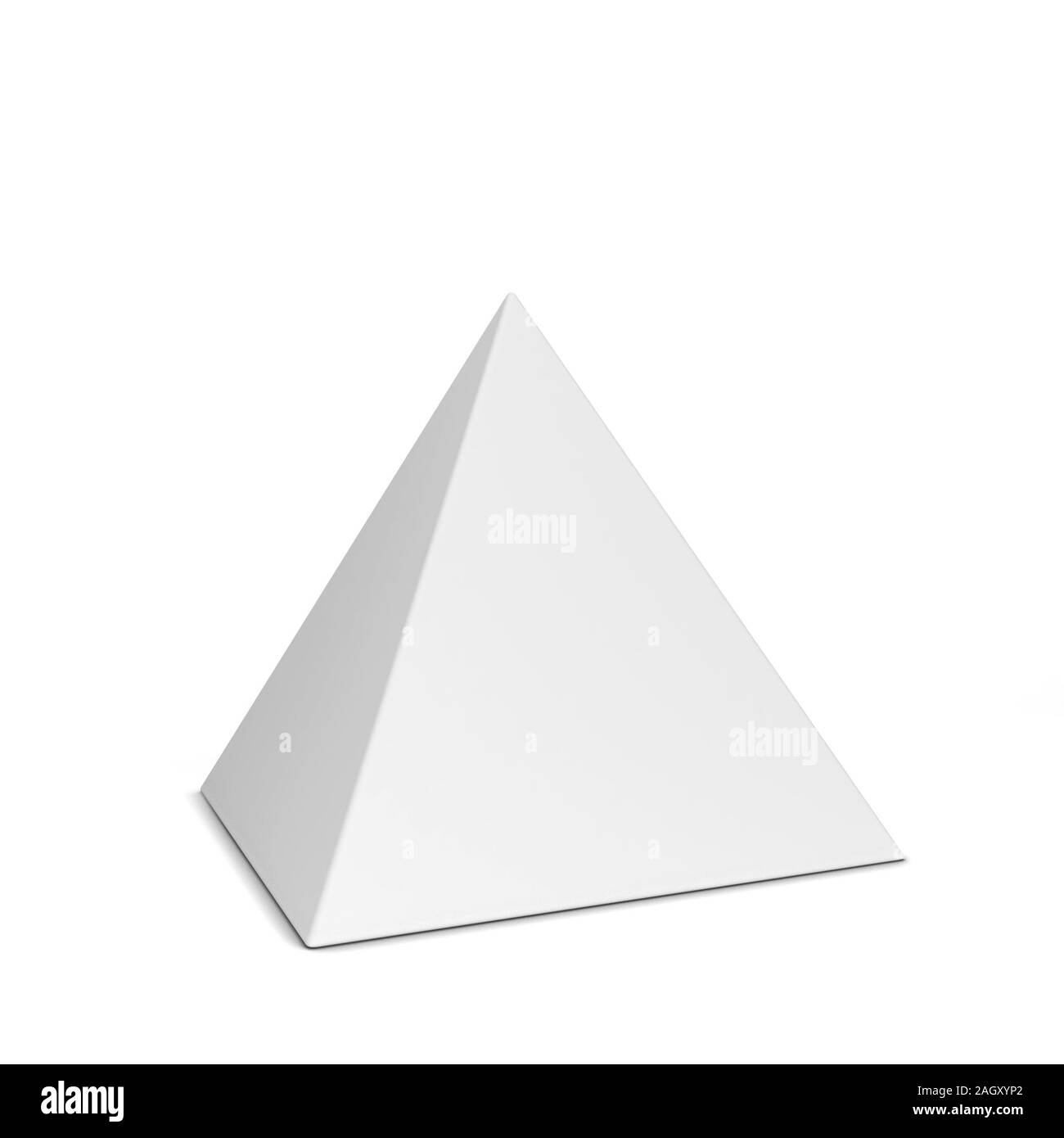 White Grafico a piramide. 3d illustrazione isolati su sfondo bianco Foto Stock