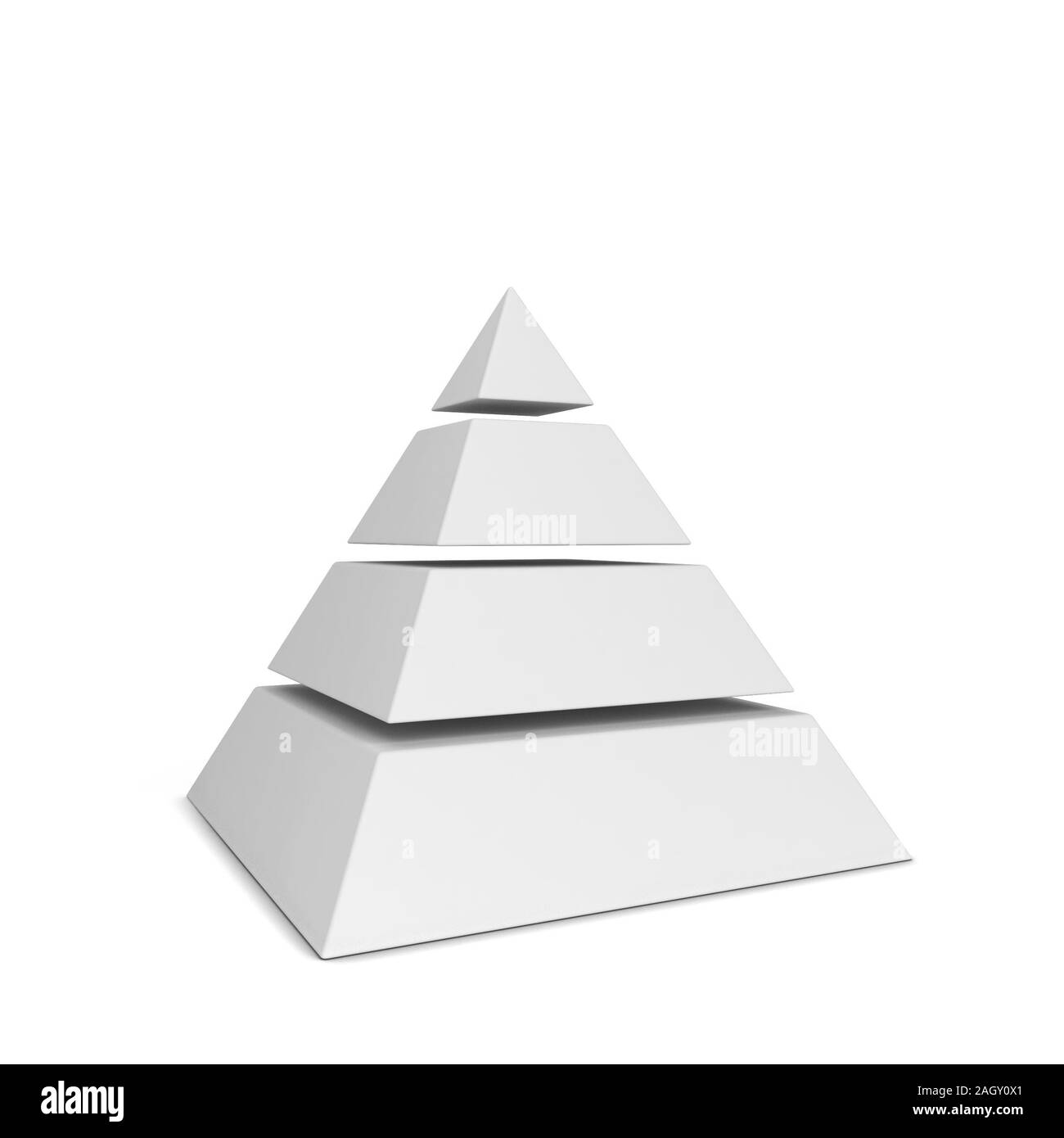 Fette di Grafico a piramide. 3d illustrazione isolati su sfondo bianco Foto Stock
