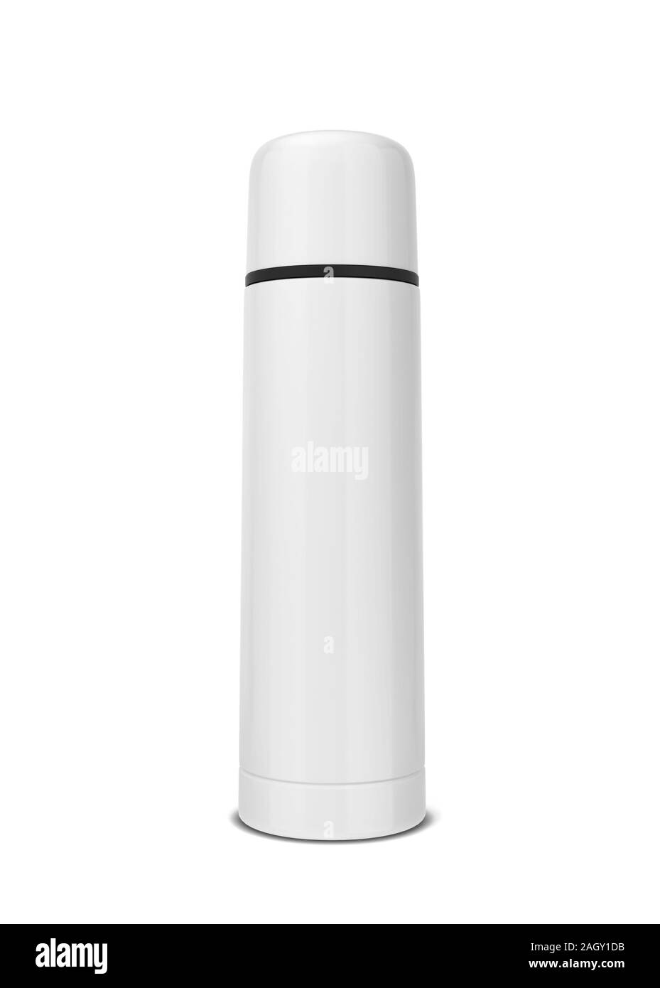 Thermos per bevande calde. 3d illustrazione isolati su sfondo bianco Foto Stock