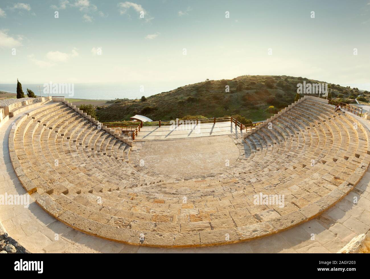 Anfiteatro di Kourion vicino a Limassol, Cipro Foto Stock