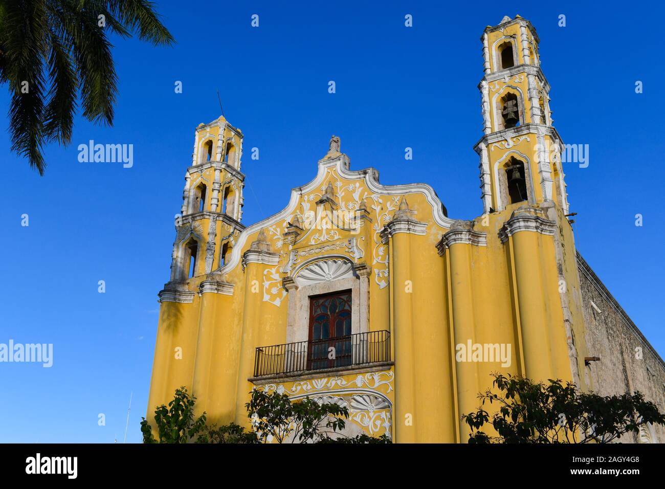 La Iglesia San Juan Bautista, Parque San Juan, Merida, Messico Foto Stock