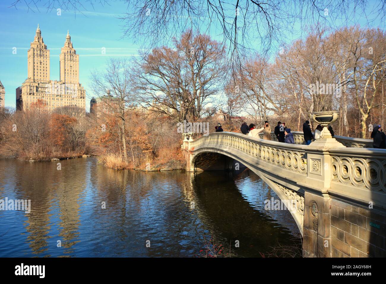 Ponte di prua, al Central Park di New York, Stati Uniti d'America Foto Stock