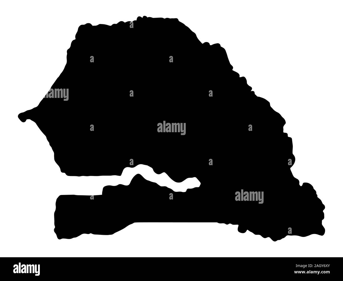 Senegal Mappa Silhouette nera illustrazione vettoriale EPS 10 Illustrazione Vettoriale