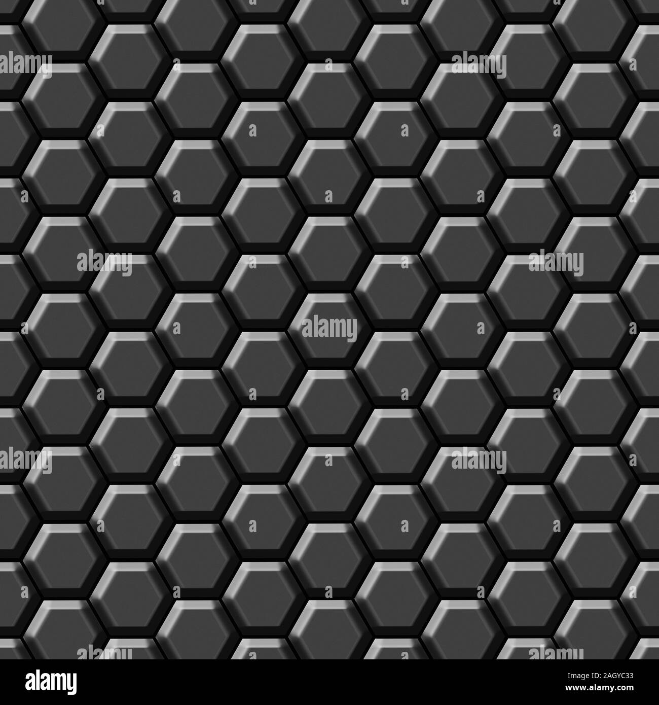 Moderno rendering 3D sfondo esagonale, in bianco e nero astratta geometrica texture Foto Stock