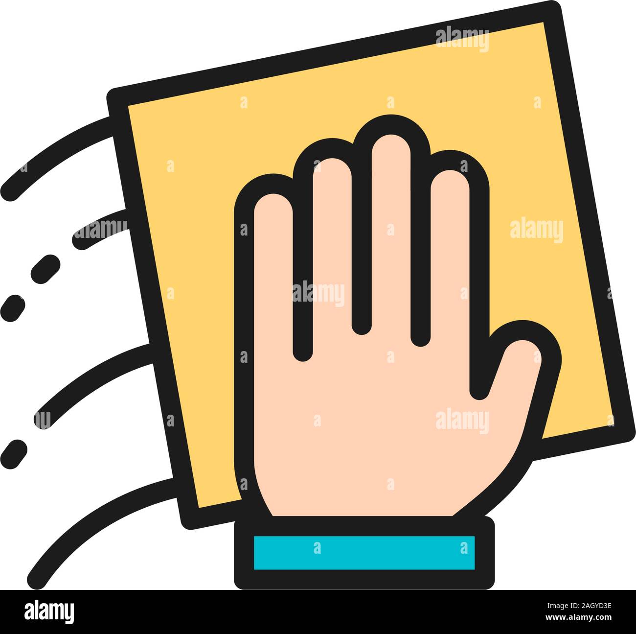 La mano con un panno di pulizia, schermo piatto a colori icona linea  Immagine e Vettoriale - Alamy
