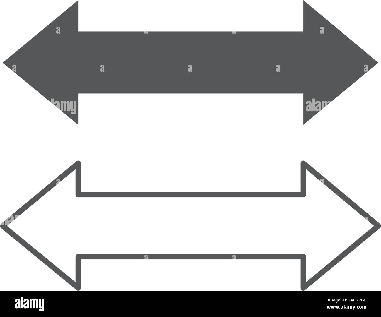 Due lati icona a forma di freccia, Stock illustrazione vettoriale isolati su sfondo bianco. Illustrazione Vettoriale