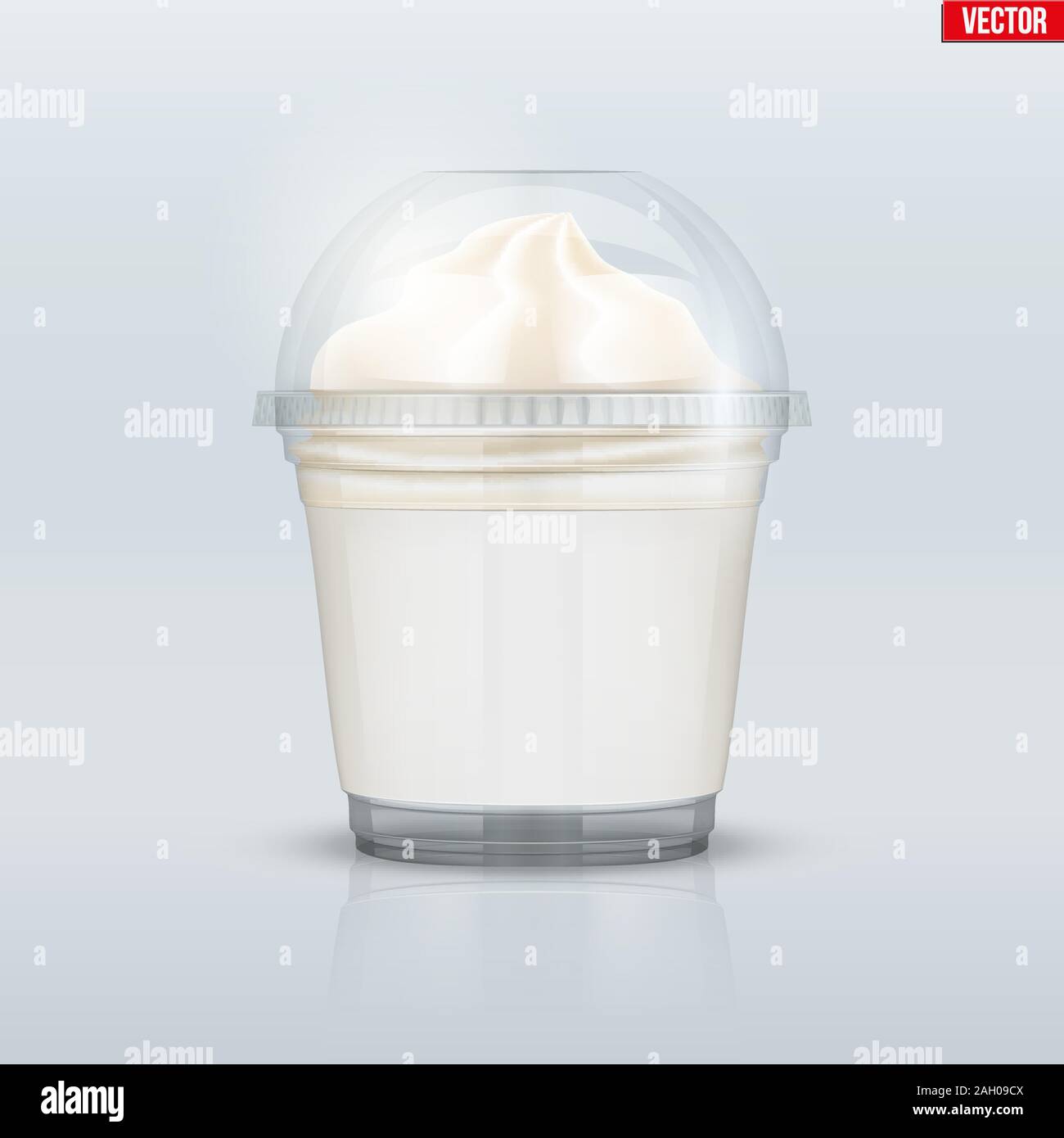 Tazza di plastica trasparente con gelato Illustrazione Vettoriale