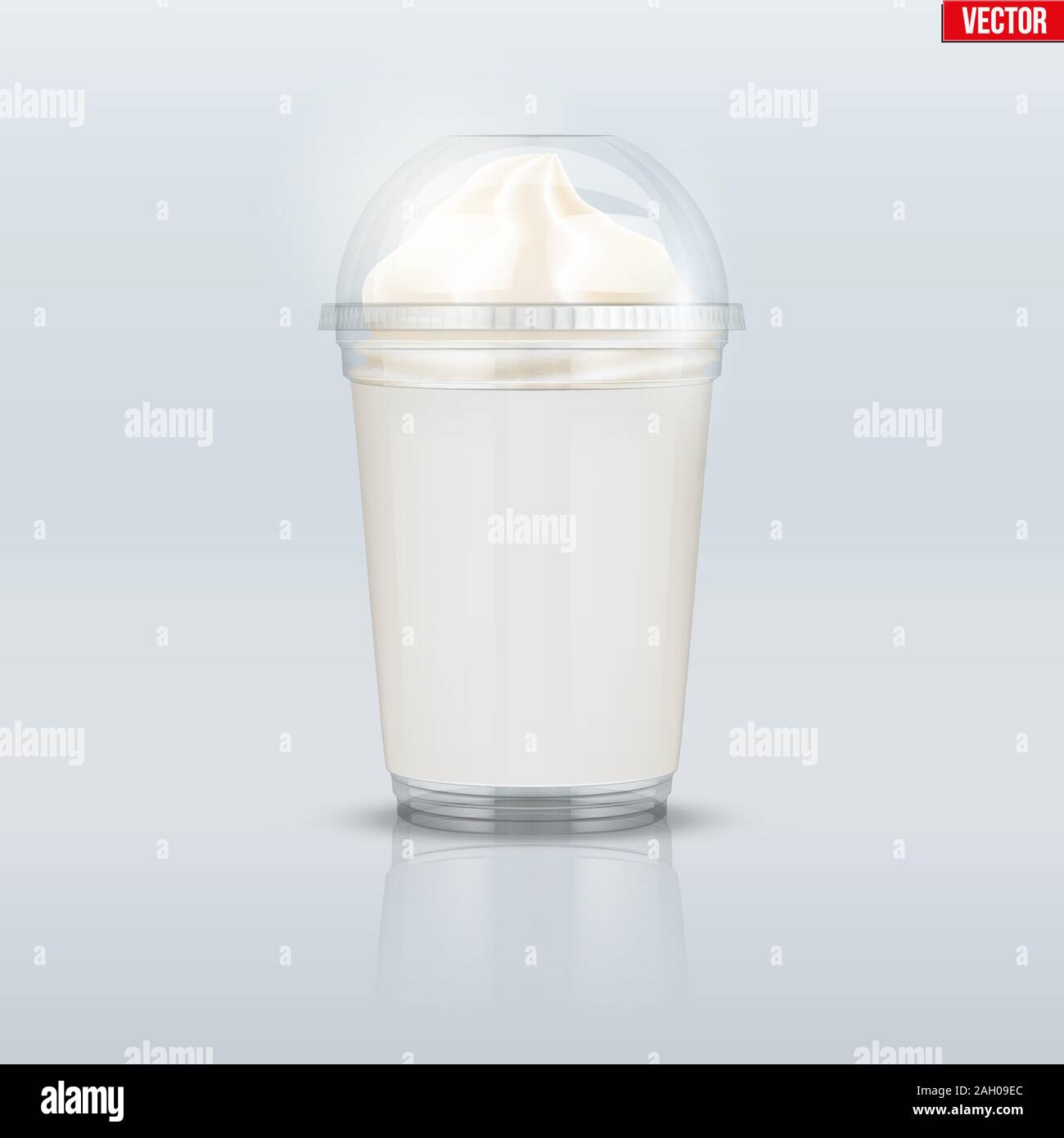 Tazza di plastica trasparente con gelato Illustrazione Vettoriale