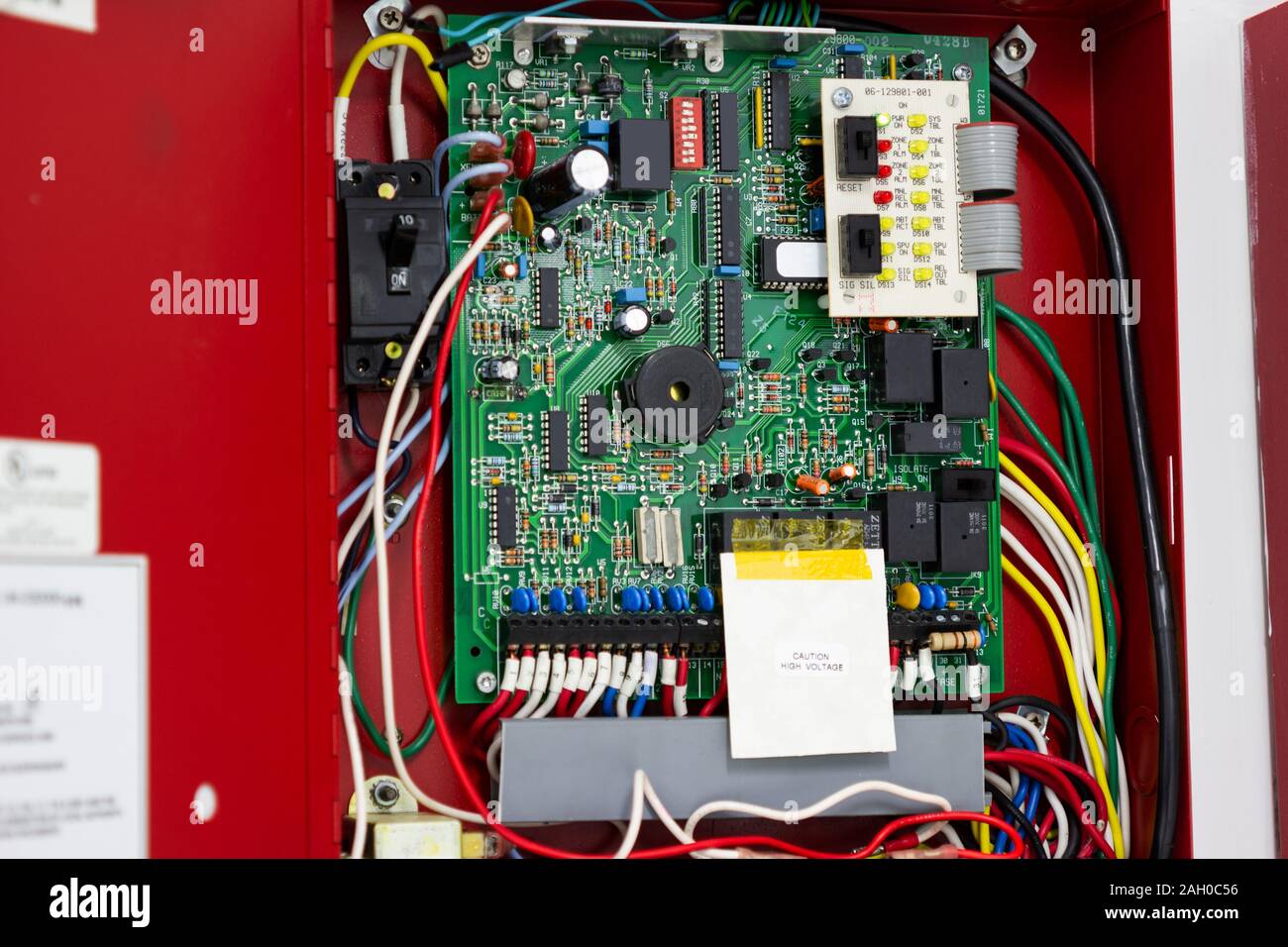Tensione di comando quadro con interruttori di circuito per principale cambia Foto Stock