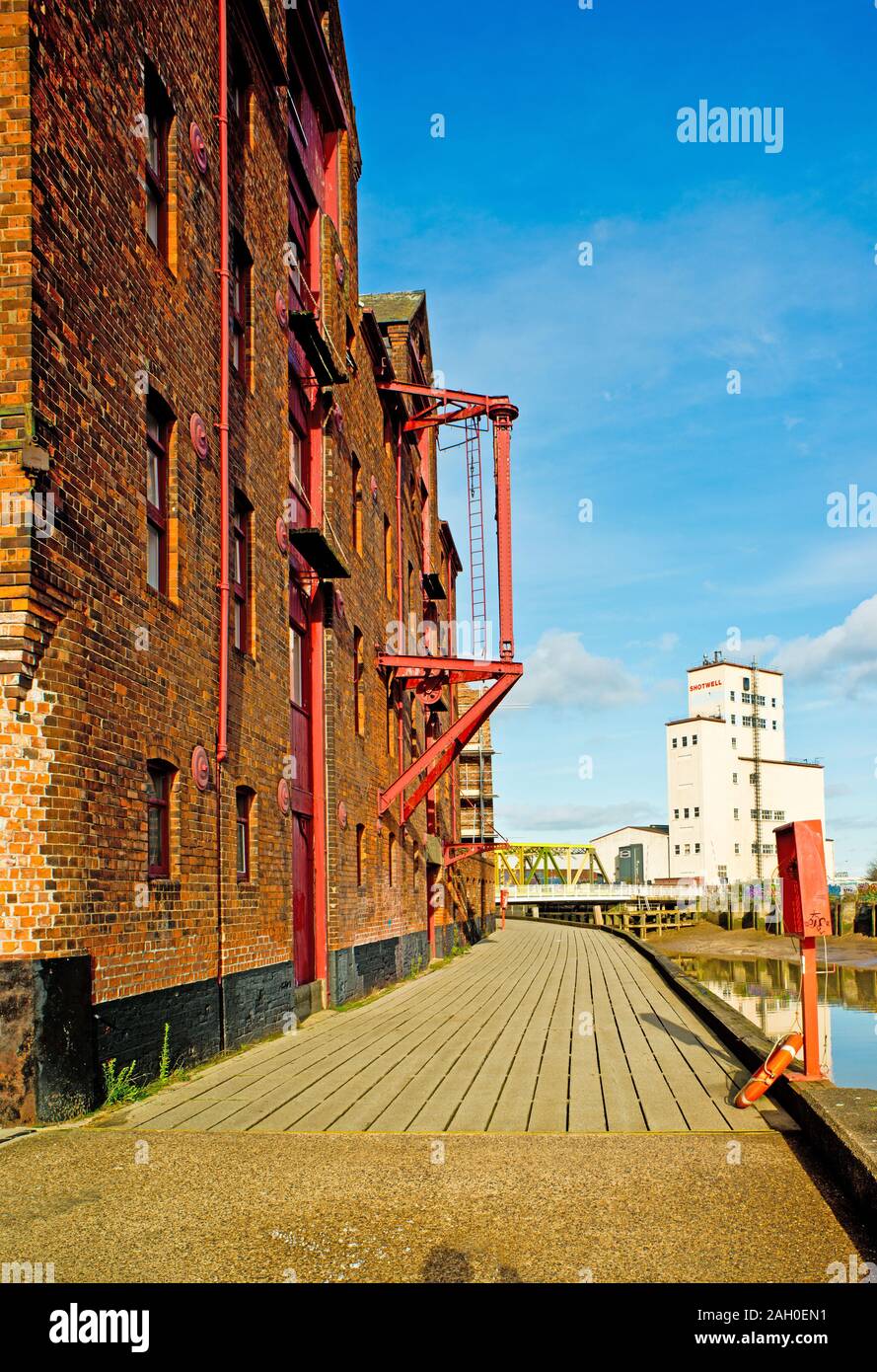 Franco magazzino e fiume Hull, Hull City, Inghilterra Foto Stock