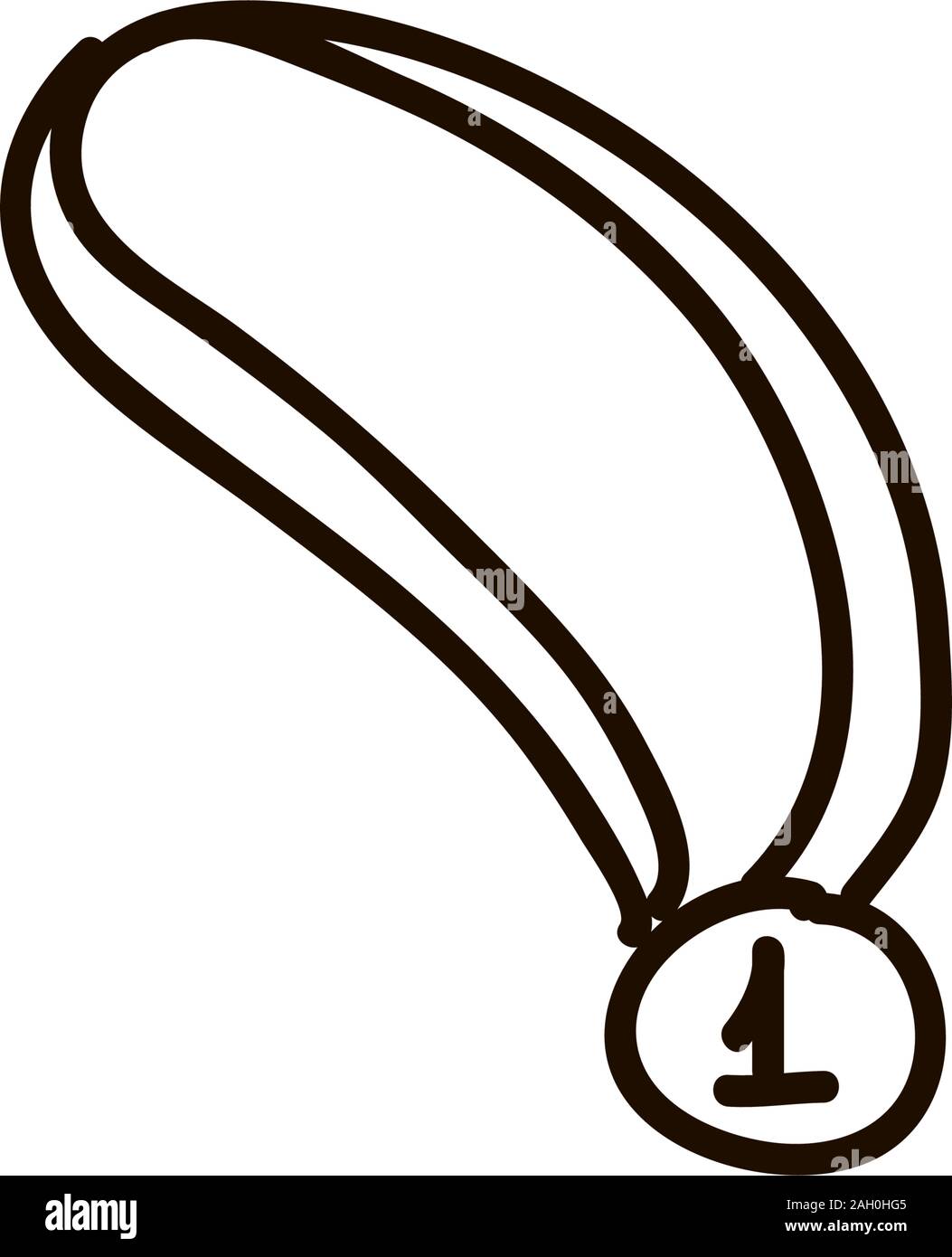 Medaglia d'oro isolato su uno sfondo bianco. Medaglia d'oro piatta colorata in stile cartoon ink pen icona illustrazione vettoriale illustrazione vettoriale per logo web Illustrazione Vettoriale