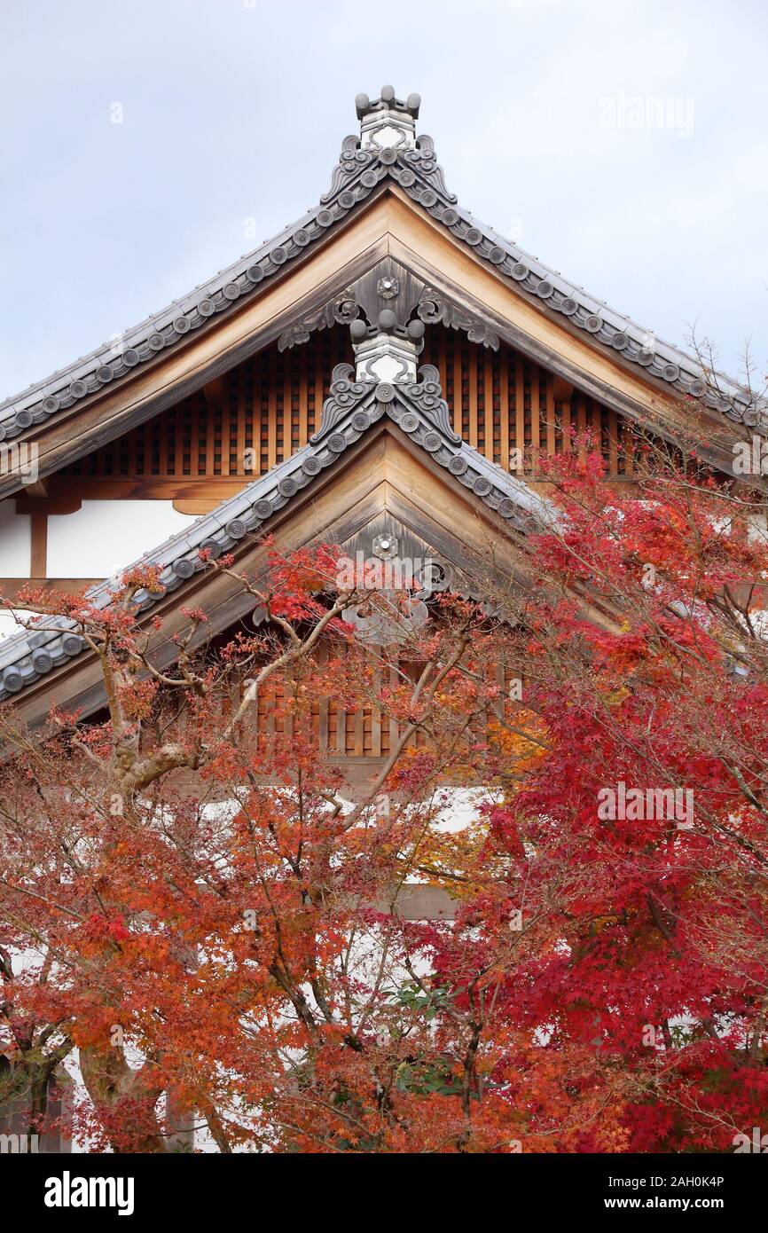 Kyoto, Giappone. Colorato Foglie di autunno al Tempio Eikando. Foto Stock