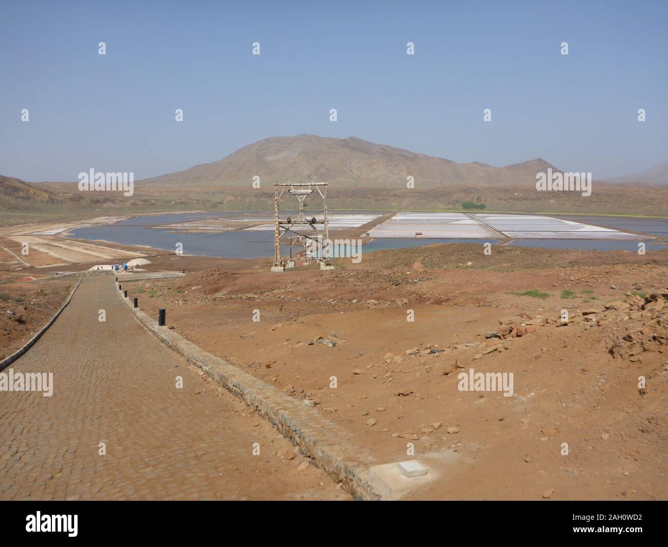 Le saline e bagni nelle isole del Capo Verde sull isola di Sal a Pedra de lume Foto Stock