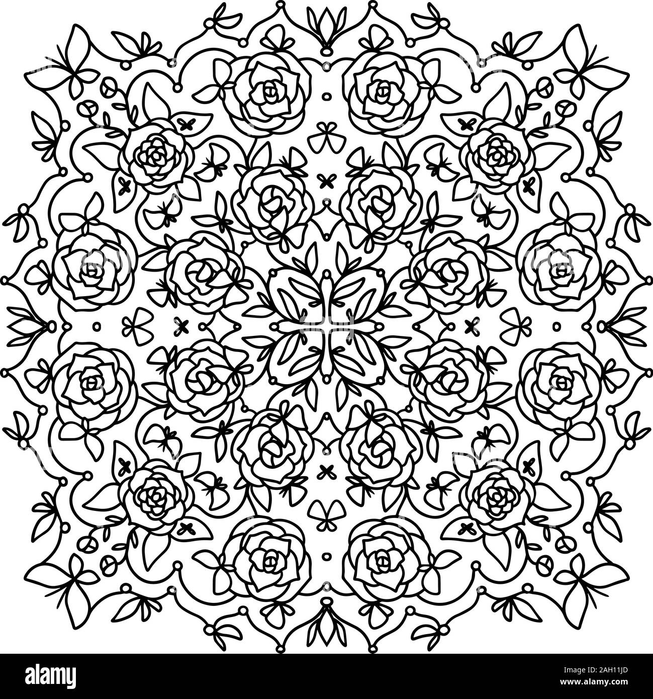 Bella ornamentali pattern con fiori Illustrazione Vettoriale