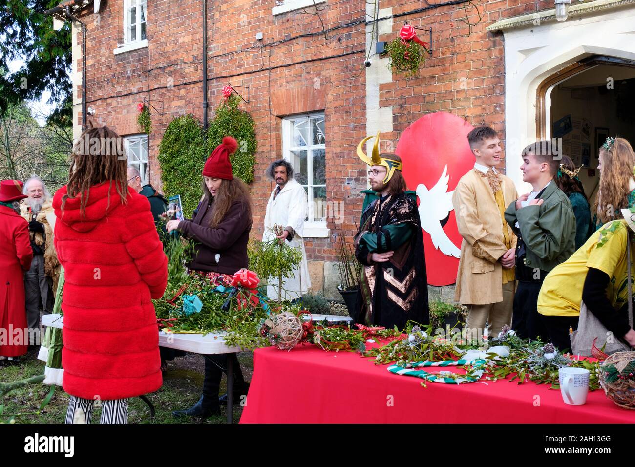 Vischio si spegne al vischio festival a Tenbury Wells, Worcestershire Foto Stock