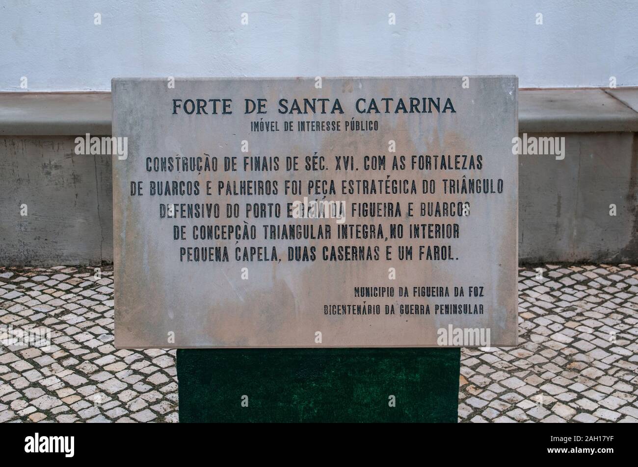Il Forte di Santa Catarina, Figueira da Foz, Portogallo. Questo fortilizio protetto l'entrata del fiume Mondego che era un percorso principale di navigazione Foto Stock