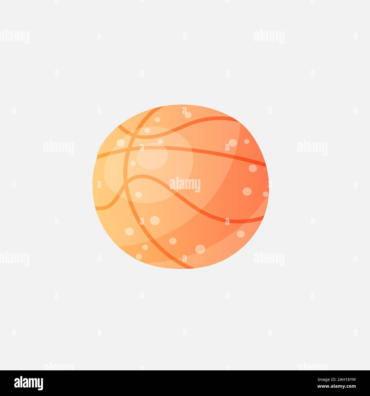 Icona del vettore, piatta illustrazione colorata del basket ball, isolato su sfondo chiaro. Sport professionale basket simbolo arancione, la sfera in gomma per Illustrazione Vettoriale