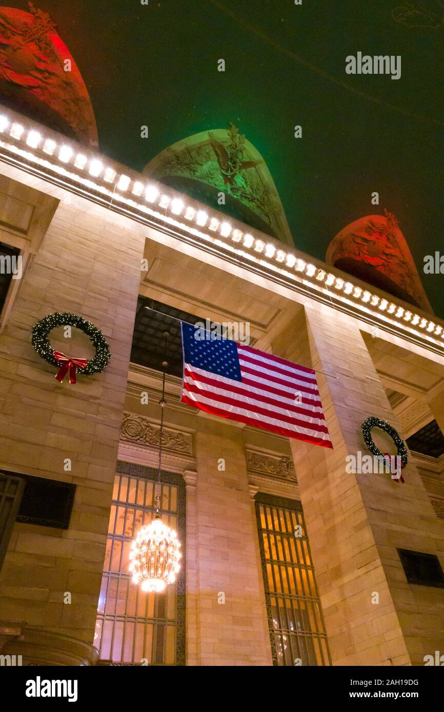 Grand Central Terminal di New York City è decorato per la stagione delle vacanze, STATI UNITI D'AMERICA Foto Stock