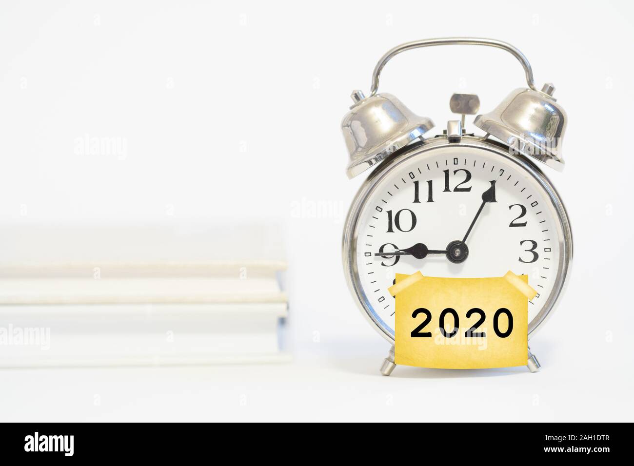 Gli obiettivi 2020 piatto diario laici sul tavolo Foto Stock