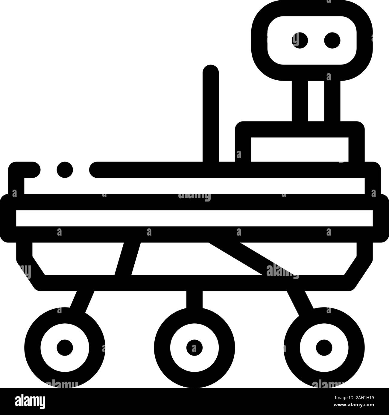 Esplorazione Mars Rover icona illustrazione di contorno Illustrazione Vettoriale