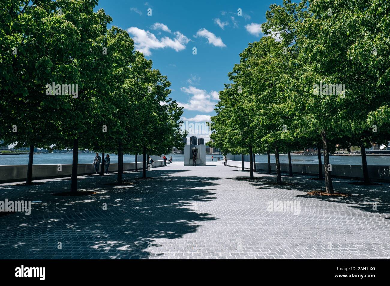 New York City - STATI UNITI D'America - 15 Maggio 2019: Franklin D. Roosevelt quattro libertà Park a Roosevelt Island Foto Stock
