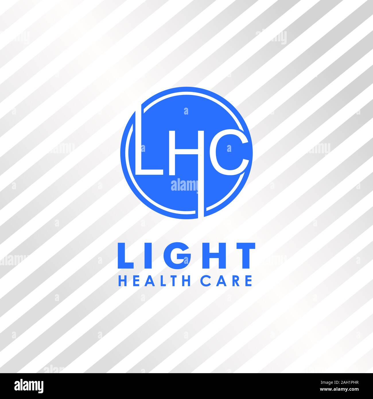 Lettera alfabetica LHC Logo Design Template, Assistenza Sanitaria il concetto di logo, Abjad Logo, acronimo, blu ellisse arrotondati, Logo iniziale, Lettermark Illustrazione Vettoriale