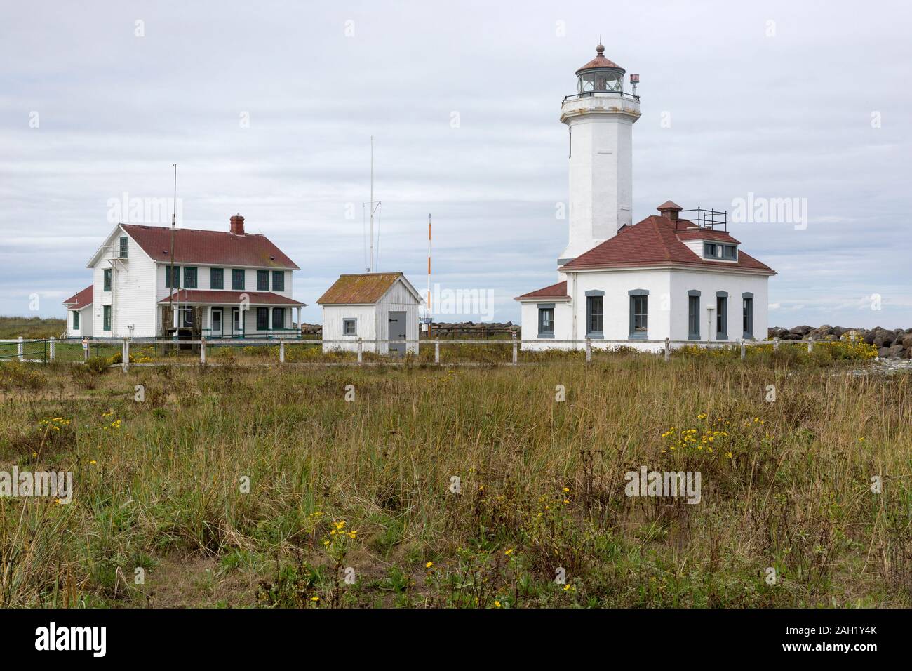 Punto luce di Wilson in Fort Worden stato parco vicino a Port Townsend, Jefferson County, nello Stato di Washington, Stati Uniti Foto Stock