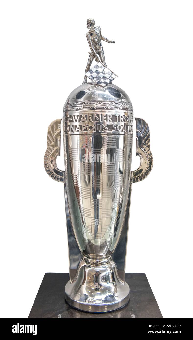 Piccoli singoli sterling silver replica della Borg Warner trofeo che viene dato a ogni vincitore della 500 Miglia di Indianapolis gara annuale. Foto Stock