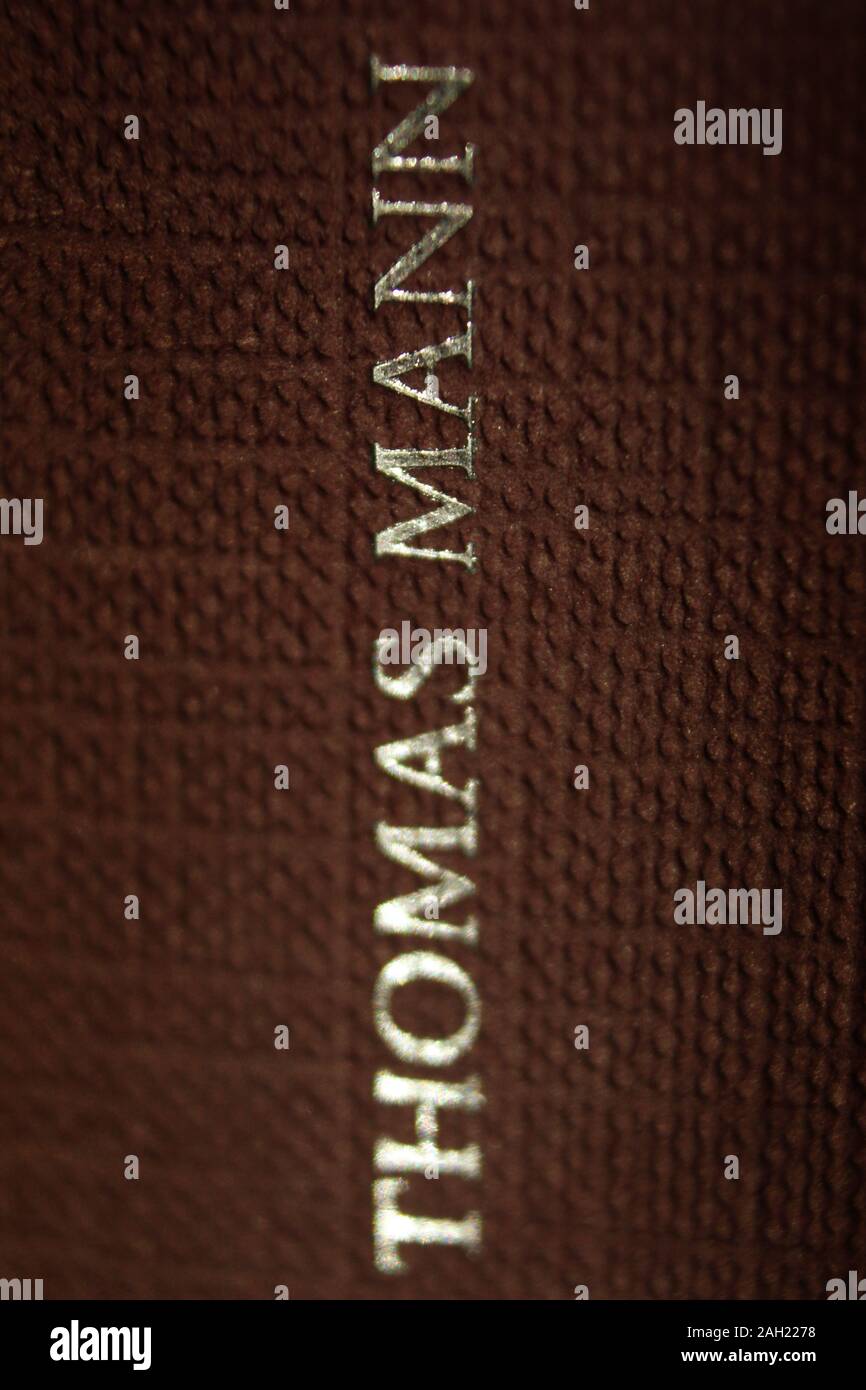Thomas Mann titolo stampato nel libro della colonna vertebrale, close-up Foto Stock