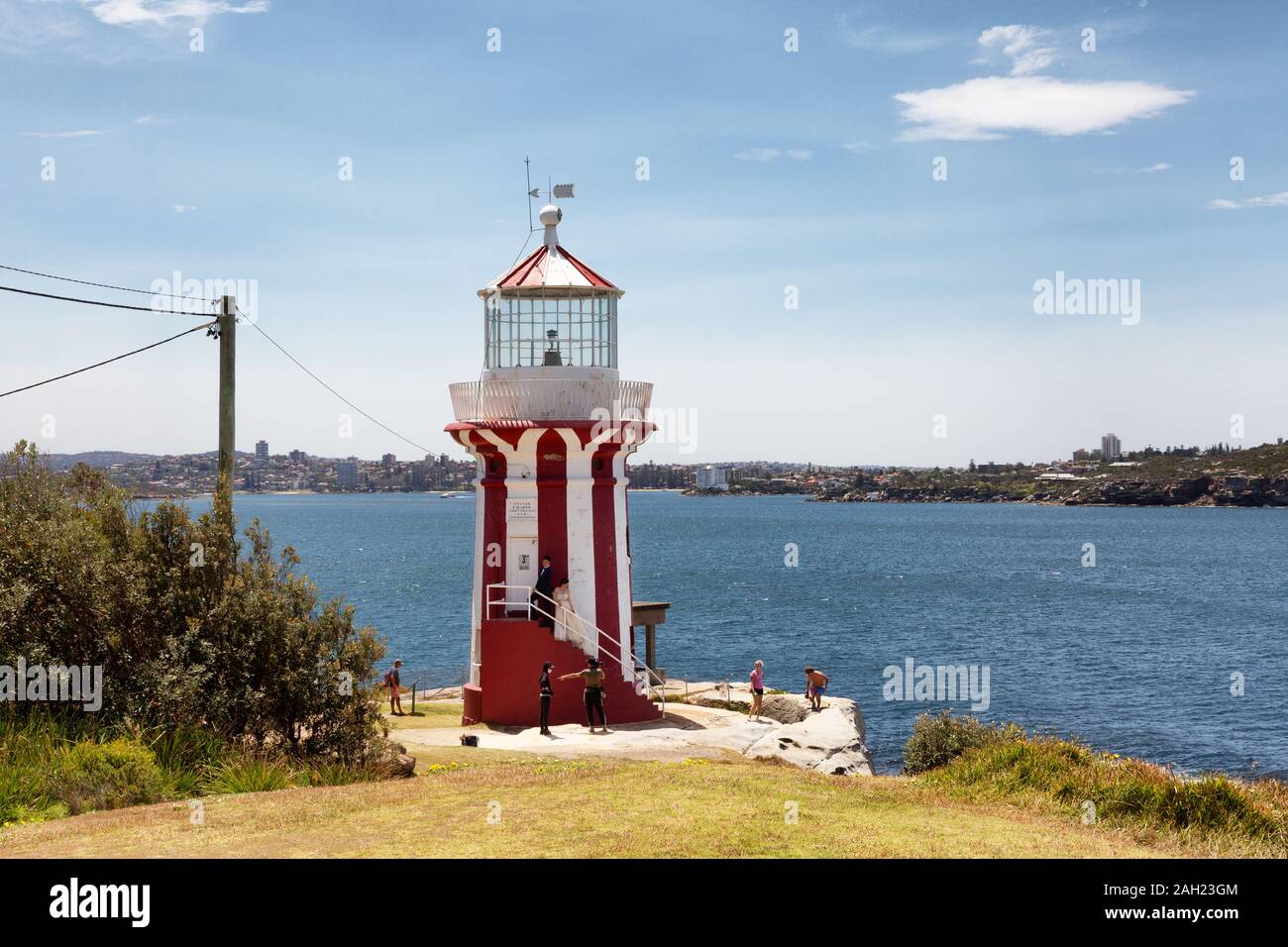 Faro di Sydney - Hornby Lighthouse, aka Hornby Luce, South Head luce inferiore o a sud del Capo stazione di segnale - un faro attivo, Sydney, Australia Foto Stock