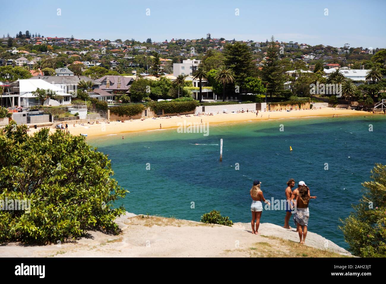 Beach Australia; Camp Cove Beach, Sydney Australia in una giornata di sole in primavera, novembre; Sydney Australia Foto Stock