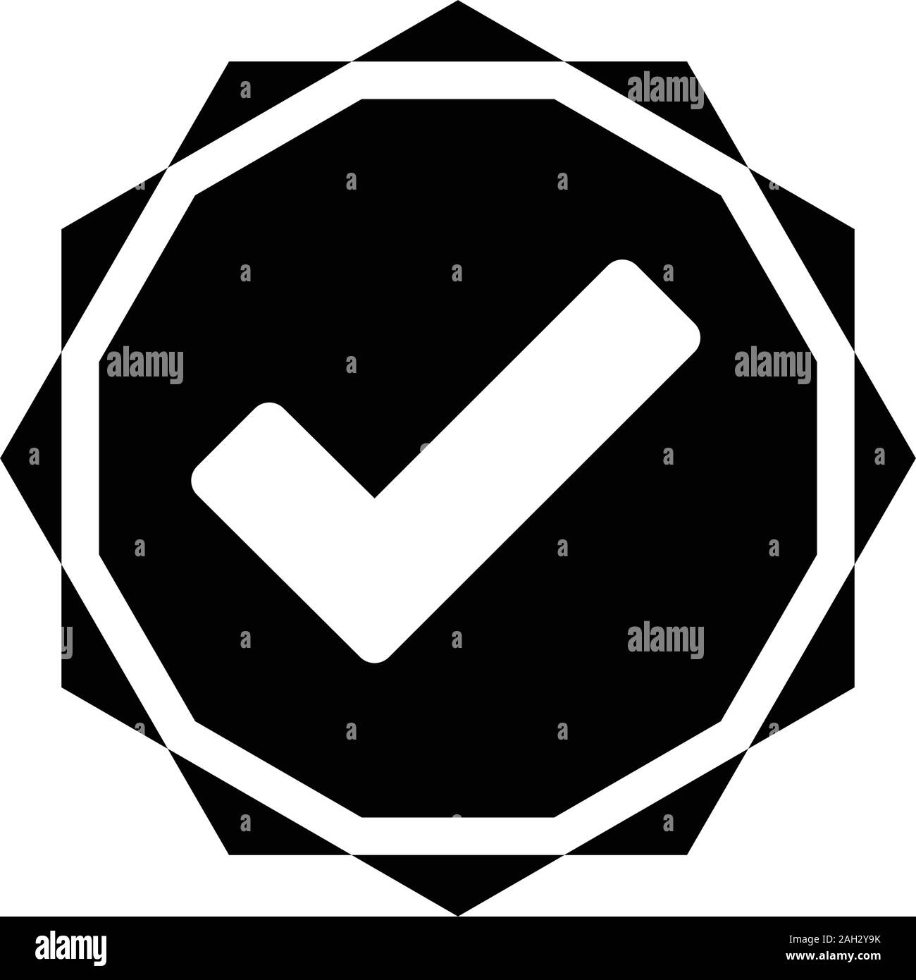 Approvato, ok, trusted, icona accettati Illustrazione Vettoriale