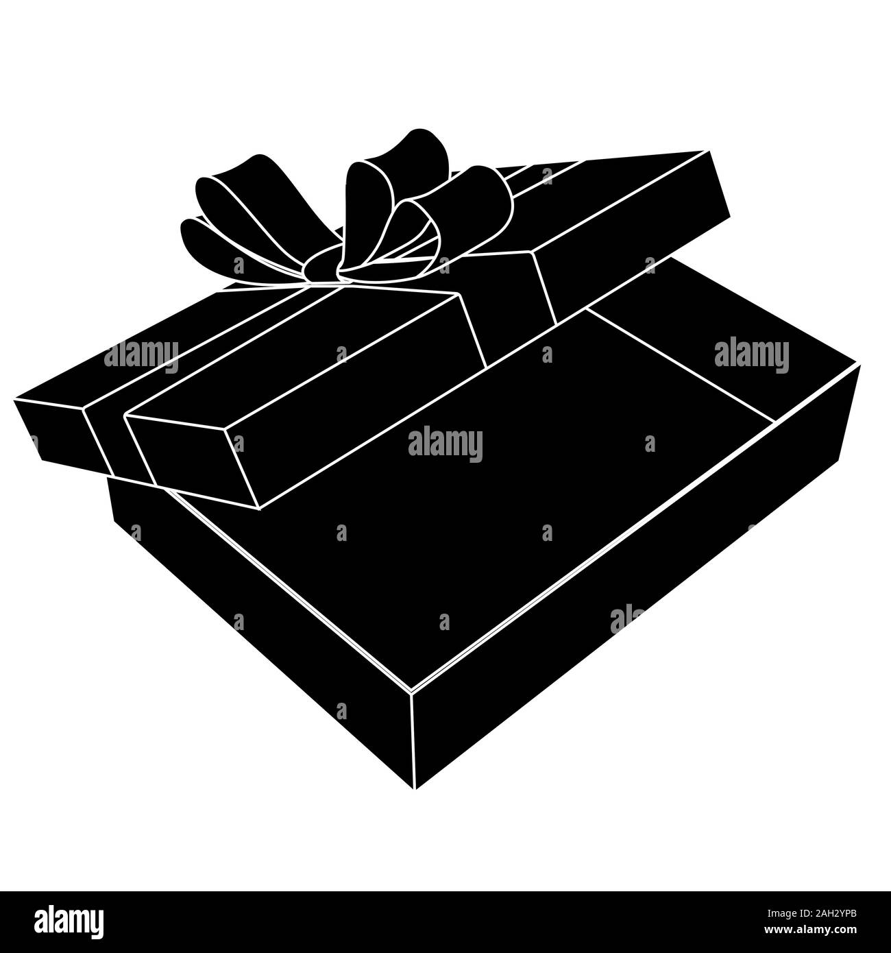 Confezione regalo. Contorno nero disegno Illustrazione Vettoriale