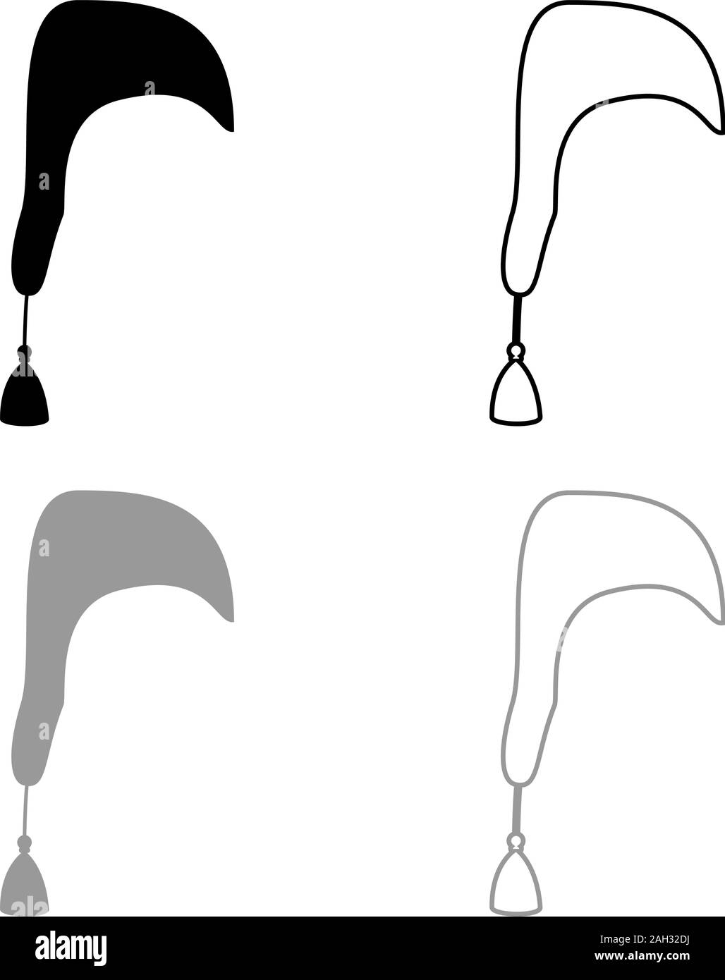 Tisana Hat per dormire icona set di contorno nero colore grigio illustrazione vettoriale stile piatto semplice immagine Illustrazione Vettoriale