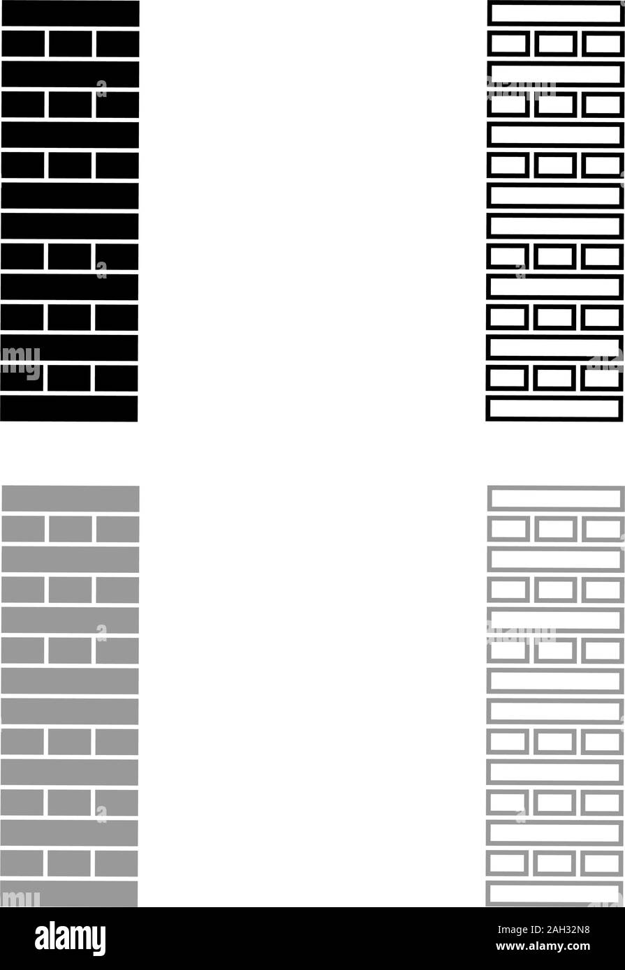 Pilastro di mattoni blocchi nella pila Jenga gioco per home per adulti e bambini tempo libero giochi da tavolo in legno icona blocco set di contorno nero colore grigio vettore Illustrazione Vettoriale