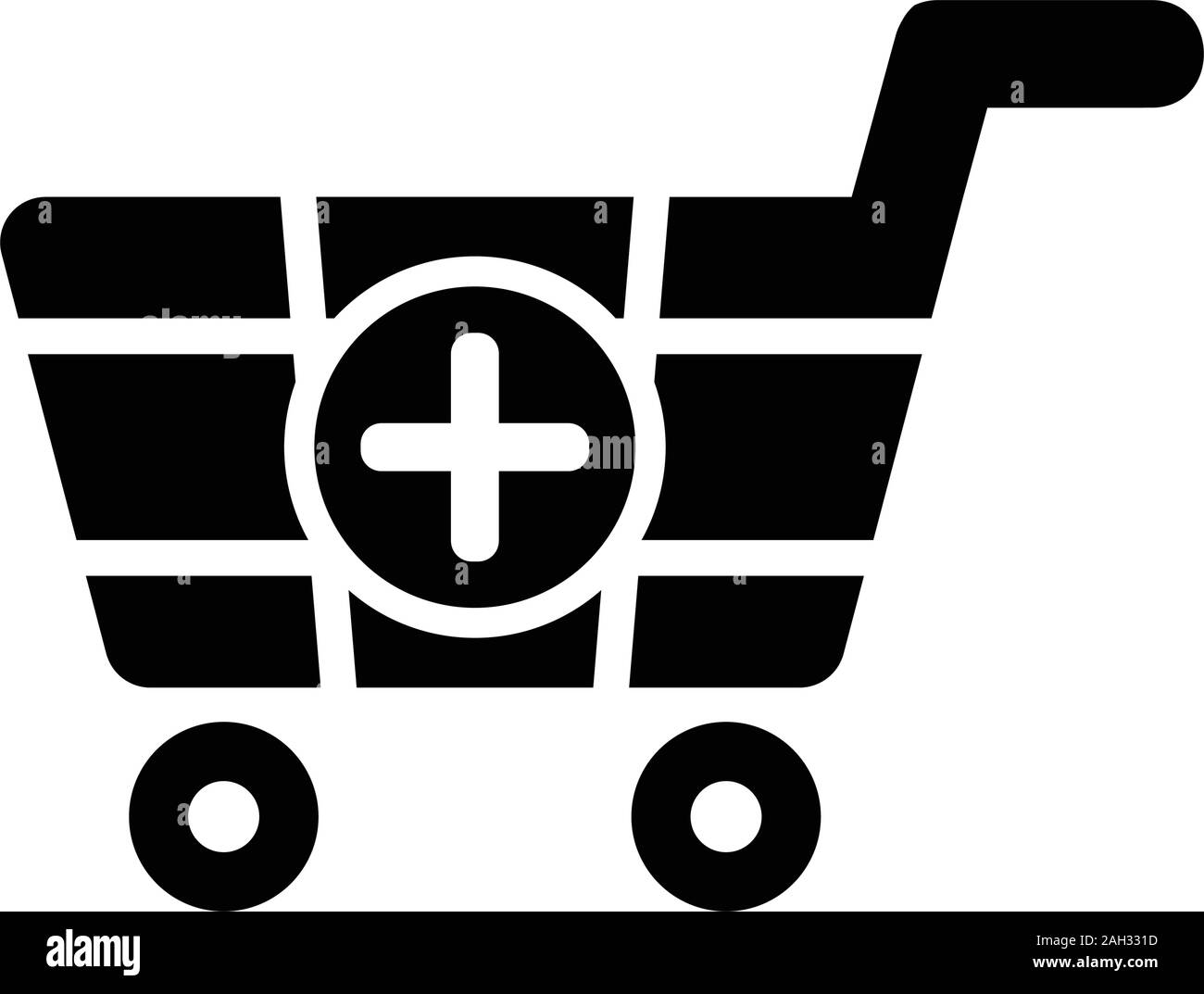 Aggiungi al carrello icona, aggiunta di carrello Illustrazione Vettoriale