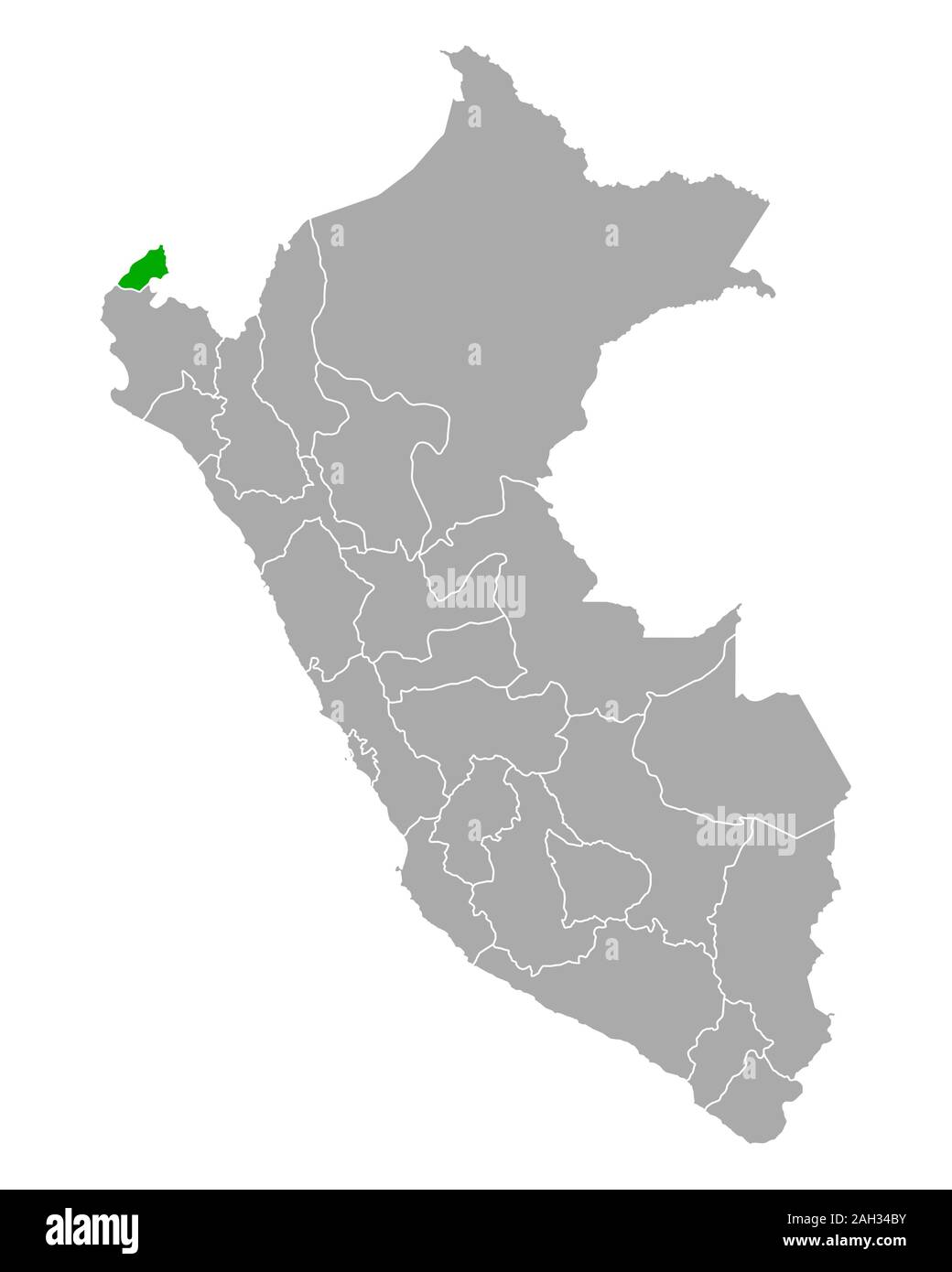 Mappa di Tumbes in Perù Foto Stock