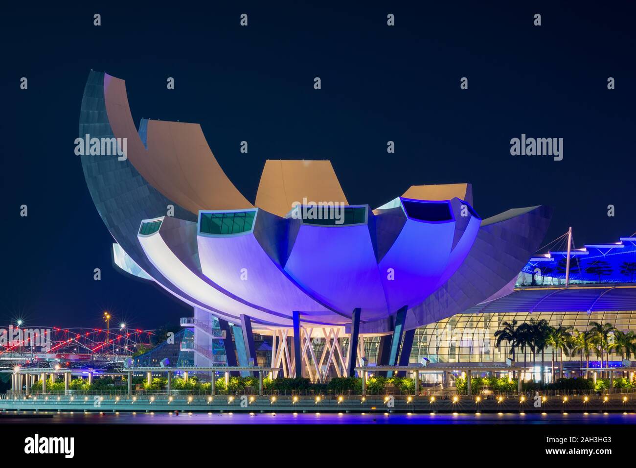 L'immagine dell'hotel Marina Bay Sands e del Museo delle Scienze dell'Arte. Foto Stock