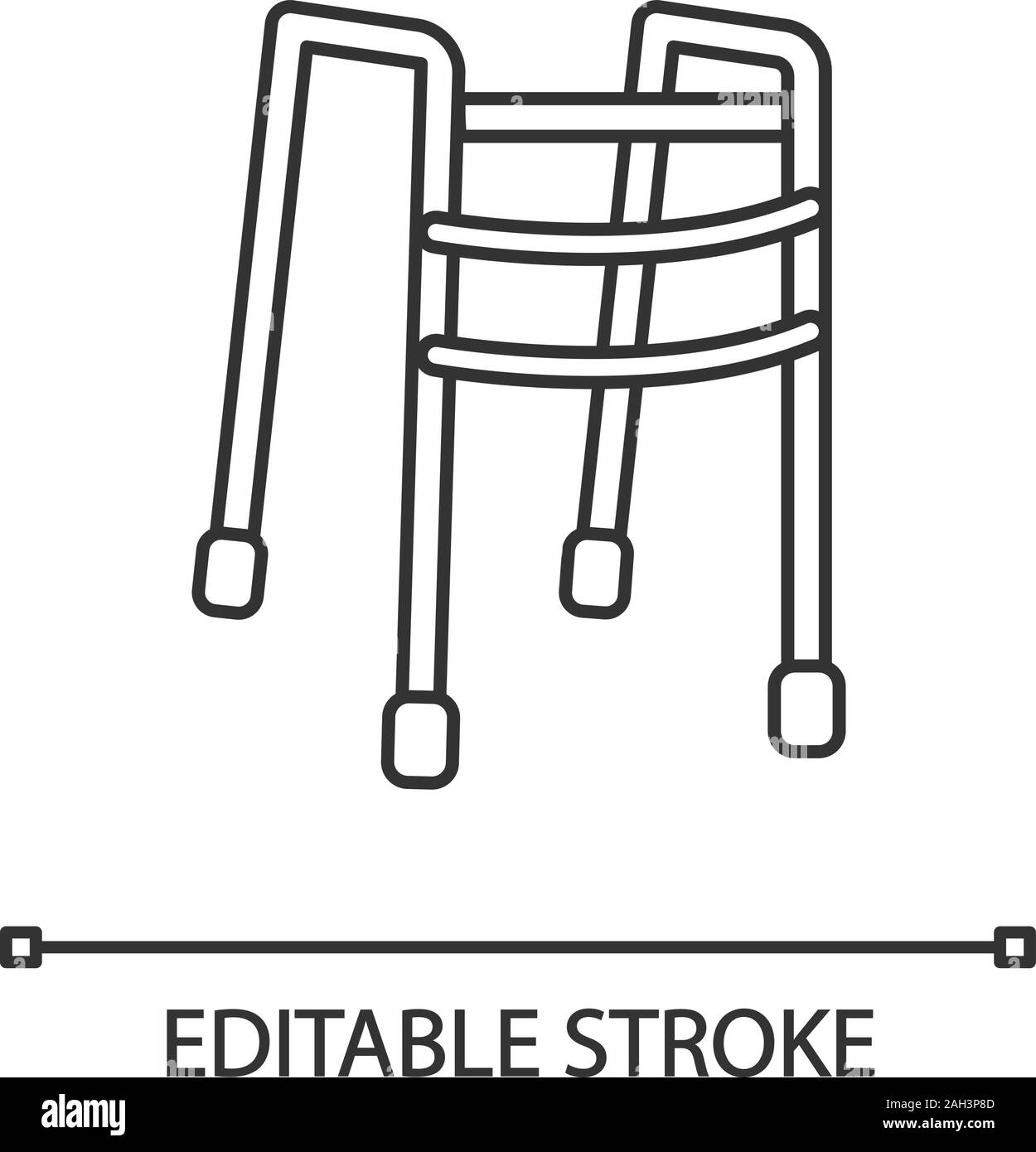 Walker icona lineare. Telaio a piedi. Linea sottile illustrazione. Un aiuto per la mobilità. Attrezzature per disabili. Simbolo di contorno. Il vettore isolato schizzo. Modificabile Illustrazione Vettoriale Walker icona lineare. Telaio a piedi. Linea sottile illustrazione. Un aiuto per la mobilità. Attrezzature per disabili. Simbolo di contorno. Il vettore isolato schizzo. Modificabile Illustrazione Vettoriale