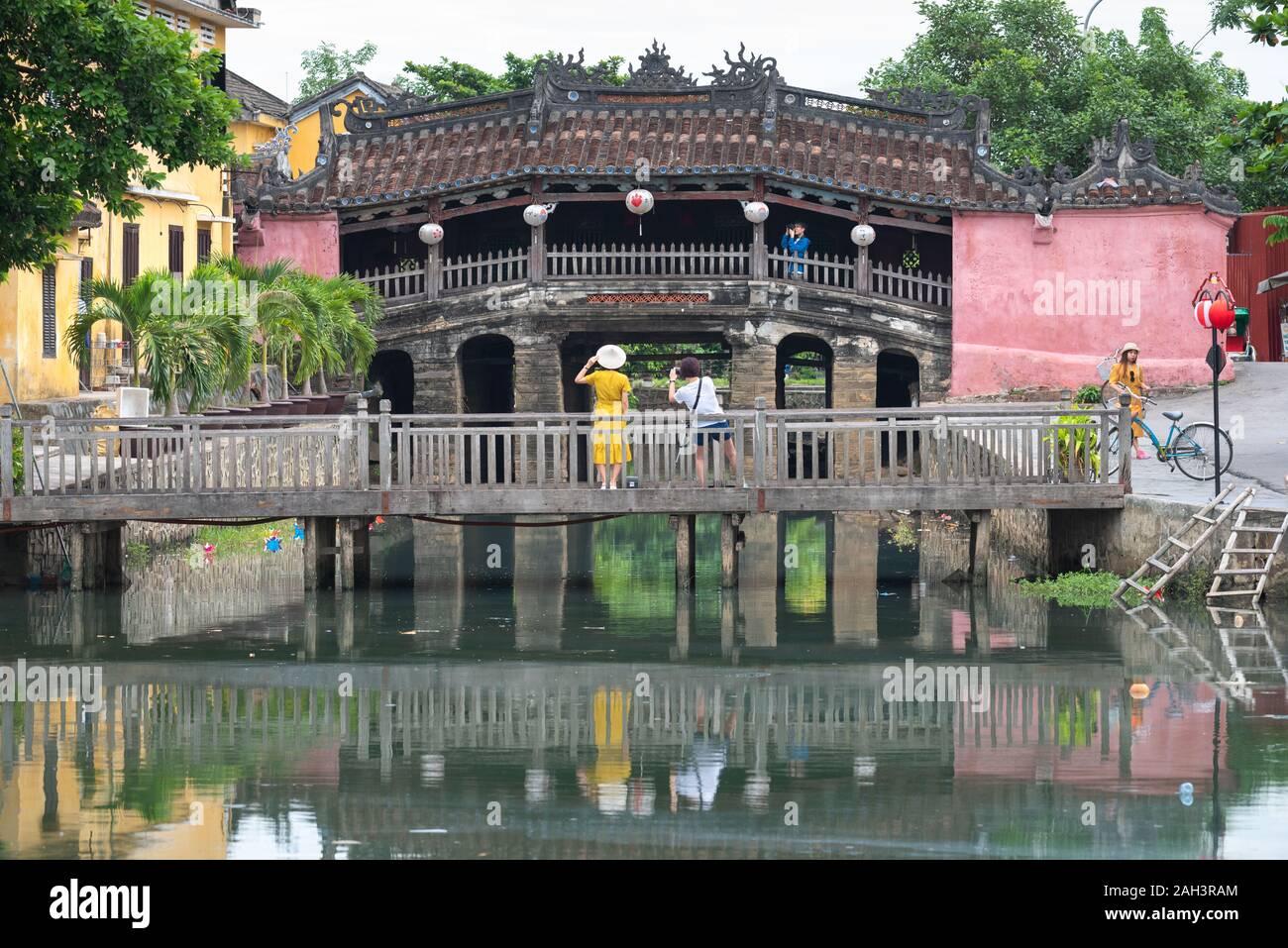 Il vecchio ponte giapponese a Hoi An, Vietnam. Foto Stock