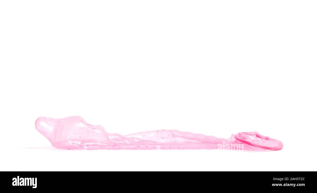 Red preservativo, isolato su uno sfondo bianco Foto Stock