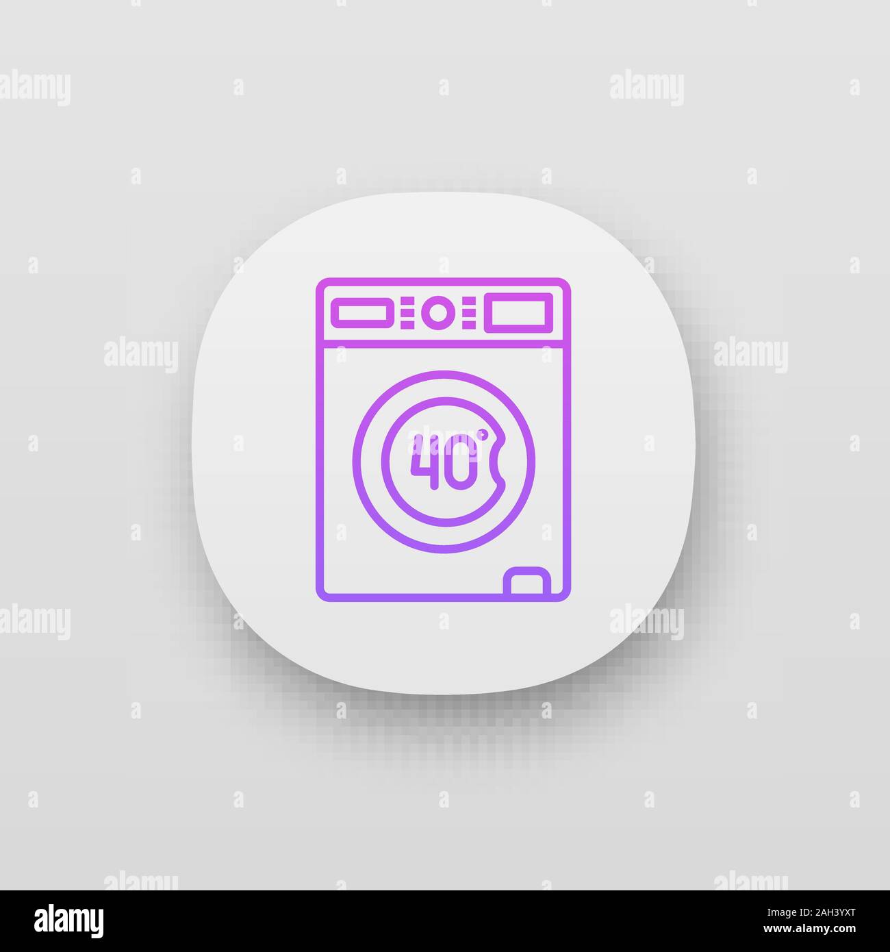 Lavabile in lavatrice a 40 gradi icona app. Lavare in lavatrice. Un ciclo  di lavaggio delicato. Lavaggio a quaranta gradi Celsius. Lavabile  coprimaterasso. UI/UX interfaccia. Web o Immagine e Vettoriale - Alamy